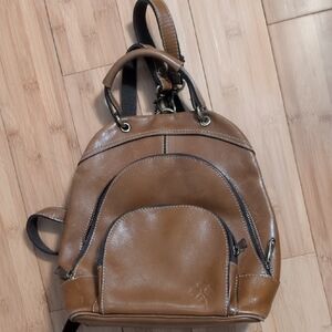 Patricia Nash Tan Leather Backpack/Purse